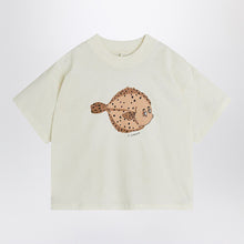  Mini Rodini white T-shirt with Flundra print