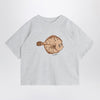 Mini Rodini light grey T-shirt with Flundra print