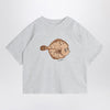 Mini Rodini light grey T-shirt with Flundra print