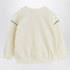 Mini Rodini Ivory sweatshirt with a velvet lizard