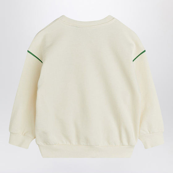 Mini Rodini Ivory sweatshirt with a velvet lizard