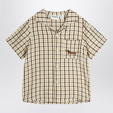  Mini Rodini Beige shirt with a checkered pattern