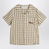Mini Rodini Beige shirt with a checkered pattern