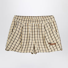  Mini Rodini Beige shorts with check pattern