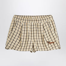  Mini Rodini Beige shorts with check pattern