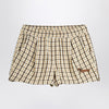 Mini Rodini Beige shorts with check pattern