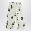 Mini Rodini Wide white trousers with musical notes