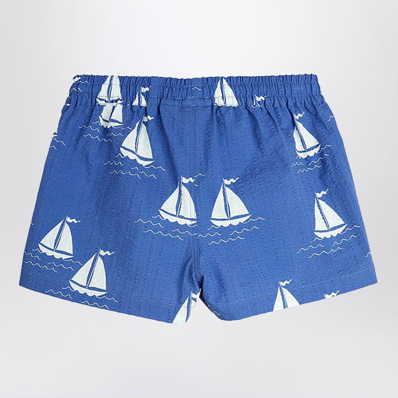 Mini Rodini Blue shorts with sailboats