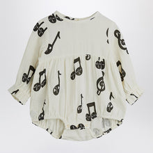  Mini Rodini White bodysuit with musical notes