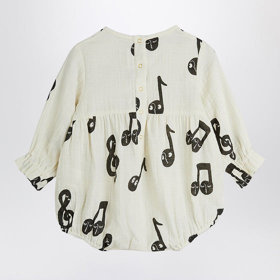 Mini Rodini White bodysuit with musical notes