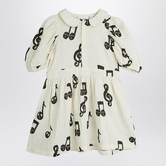 Mini Rodini White dress with musical notes