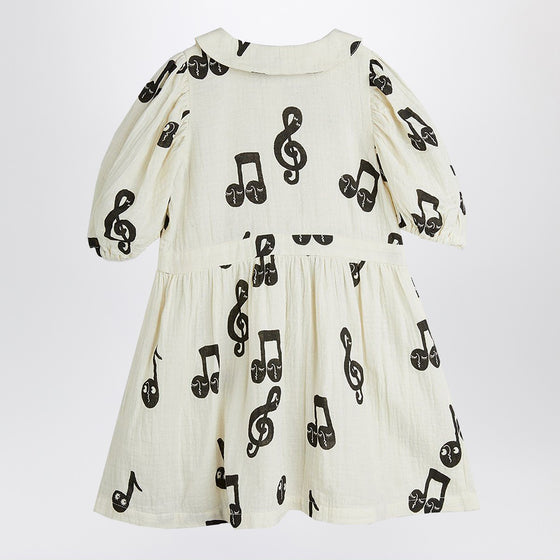 Mini Rodini White dress with musical notes