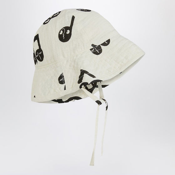 Mini Rodini White hat with musical notes