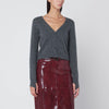 Roberto Collina Short anthracite gray cashmere cardigan