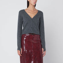  Roberto Collina Short anthracite gray cashmere cardigan