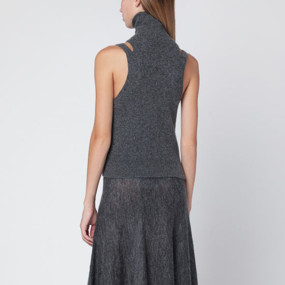 Roberto Collina Grey cashmere blend turtleneck top