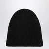 Roberto Collina Black cashmere ribbed beanie