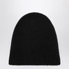 Roberto Collina Black cashmere ribbed beanie