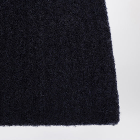 Roberto Collina Cashmere ribbed navy hat