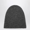 Roberto Collina Charcoal cashmere ribbed beanie