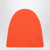 Roberto Collina Orange cashmere ribbed beanie