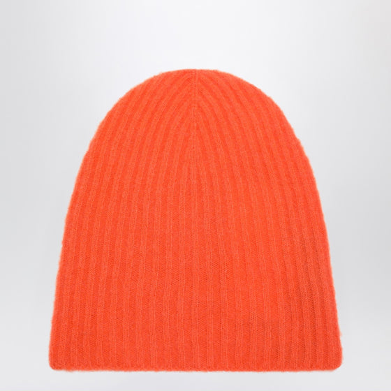 Roberto Collina Orange cashmere ribbed beanie