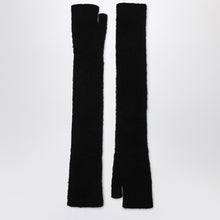  Roberto Collina Long black gloves in cashmere and silk blend