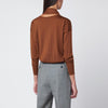 Roberto Collina Hazelnut-coloured sweater with scarf
