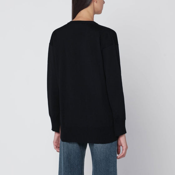 Roberto Collina Black wool V-neck sweater