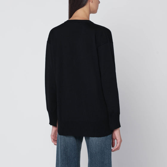 Roberto Collina Black wool V-neck sweater