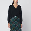 Roberto Collina Navy blue wool V-neck sweater