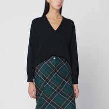  Roberto Collina Navy blue wool V-neck sweater