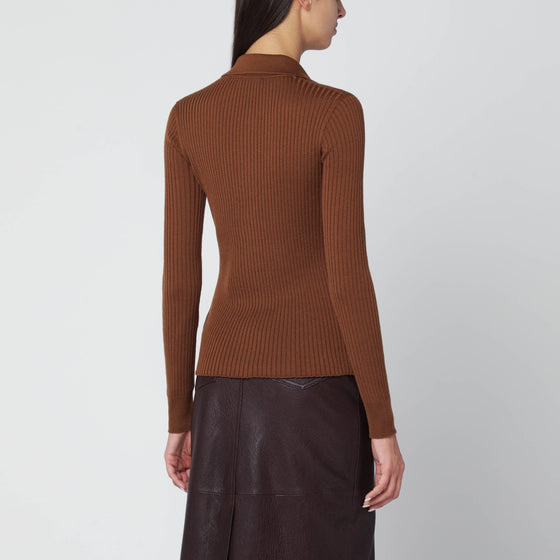 Roberto Collina Tobacco wool cardigan