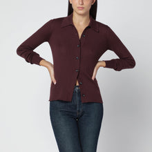  Roberto Collina Aubergine wool cardigan