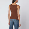 Roberto Collina Tobacco-coloured wool tank top