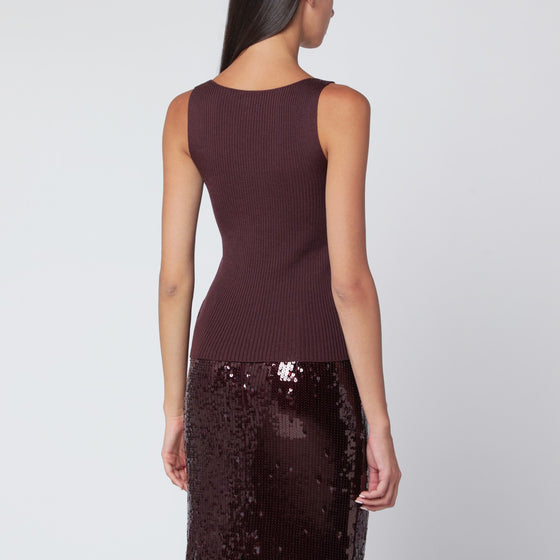 Roberto Collina Eggplant-coloured wool tank top