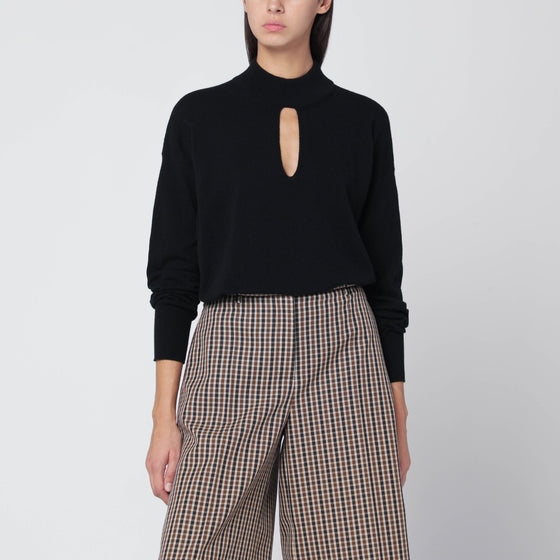 Roberto Collina Black wool sweater with cut-out