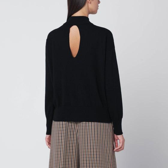 Roberto Collina Black wool sweater with cut-out