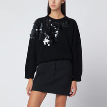  Roberto Collina Black sweater with sequin embroidery
