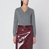 Roberto Collina Gray wool V-neck sweater