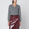 Roberto Collina Gray wool V-neck sweater