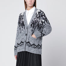  Roberto Collina Grey wool-blend cardigan with sequins