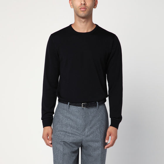 Roberto Collina Black crew neck wool sweater