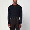 Roberto Collina Navy blue crew neck wool sweater
