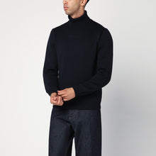  Roberto Collina Navy blue wool turtleneck sweater