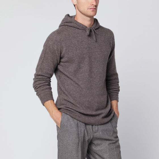 Roberto Collina Taupe hooded sweater