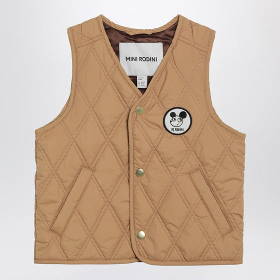 Mini Rodini Beige Ritzratz quilted vest