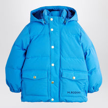  Mini Rodini Blue solid heavy puffer jacket