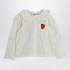 Mini Rodini White Schiffli blouse with embroidered strawberry