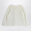 Mini Rodini White Schiffli blouse with embroidered strawberry